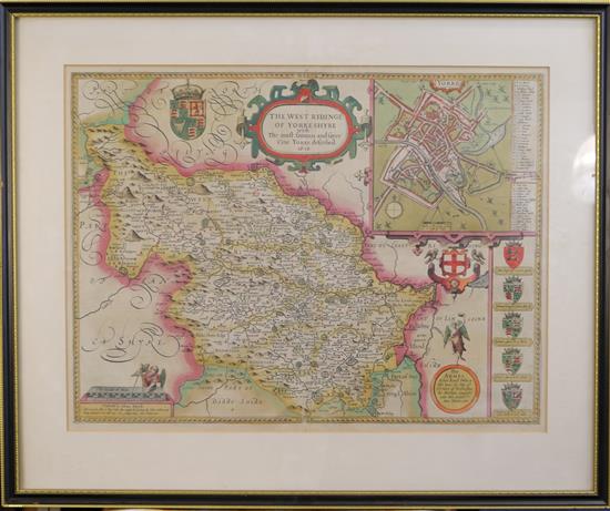Jan Jansson Map of Cantium Vernacule Kent 15.5 x 21in.